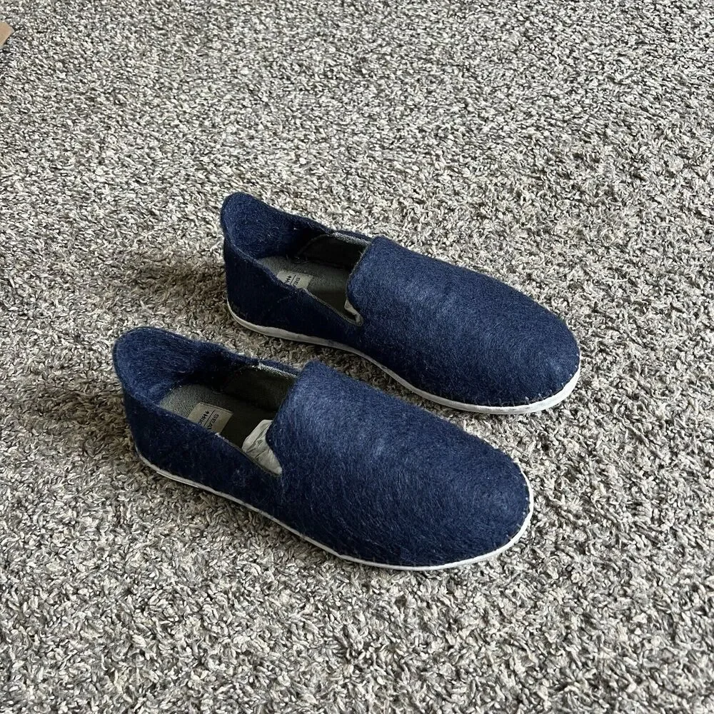 SeaVees Huckberry Stag Slipper Slip On Felted Wool Deck Shoes Blue Mens Size 8
